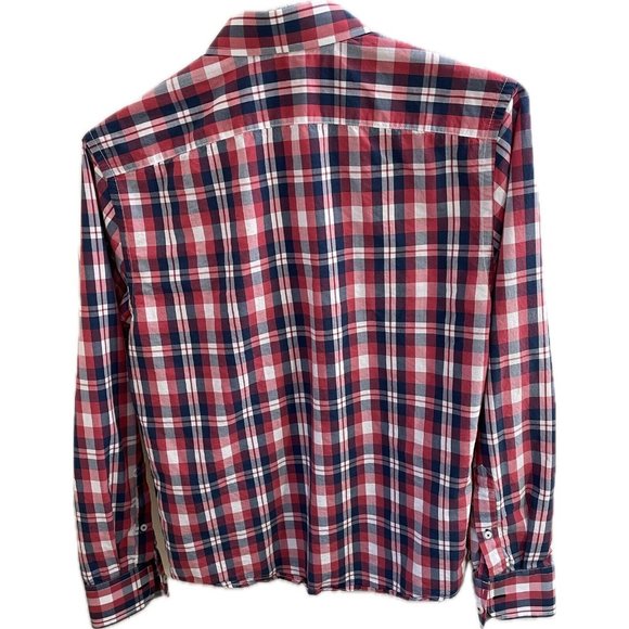 UNTUCKit Navarro Men's Long Sleeve Button Up Shirt Red Plaid, Small Cotton Blend - Picture 2 of 8